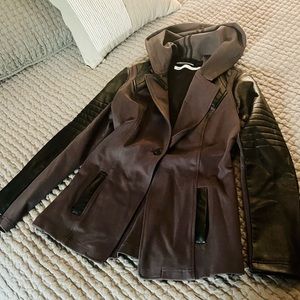 Blanc Noir Mixed Material Jacket